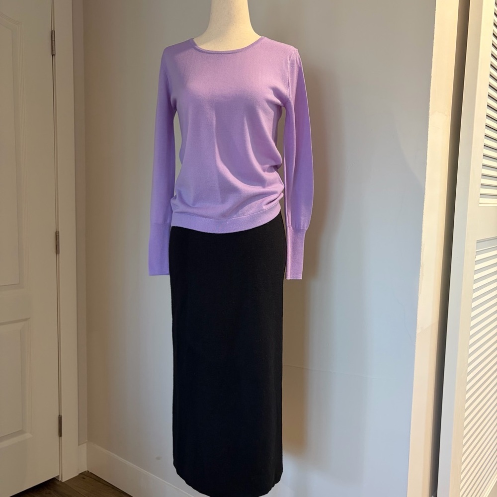 J. Crew Merino Wool Faux Wrap Midi Skirt - Picture 2 of 4